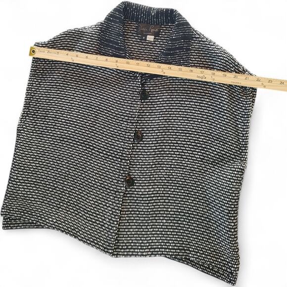 Dahlia Popovits Handmade Handwoven Cardigan‎ Wearable Art Lagenlook Black White - Picture 5 of 7